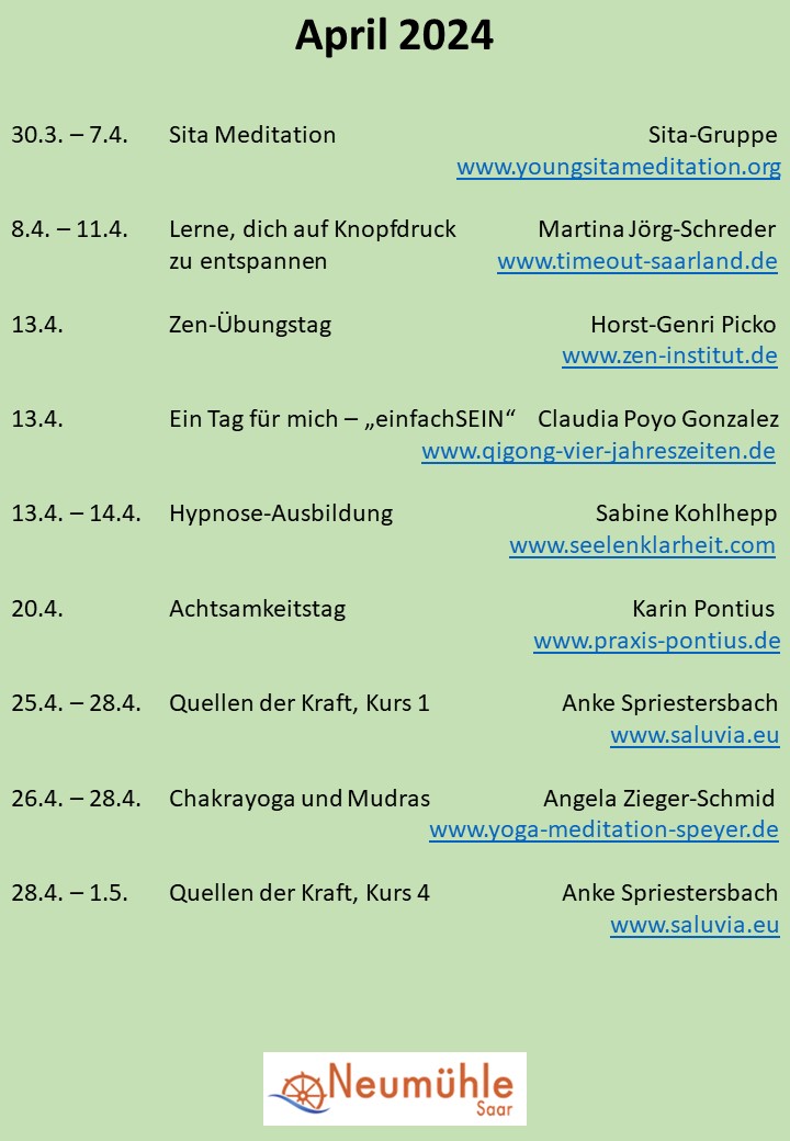 Seminarkalender April 2024