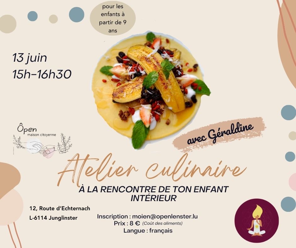 Atelier culinaire - A la rencontre de ton enfant intérieur