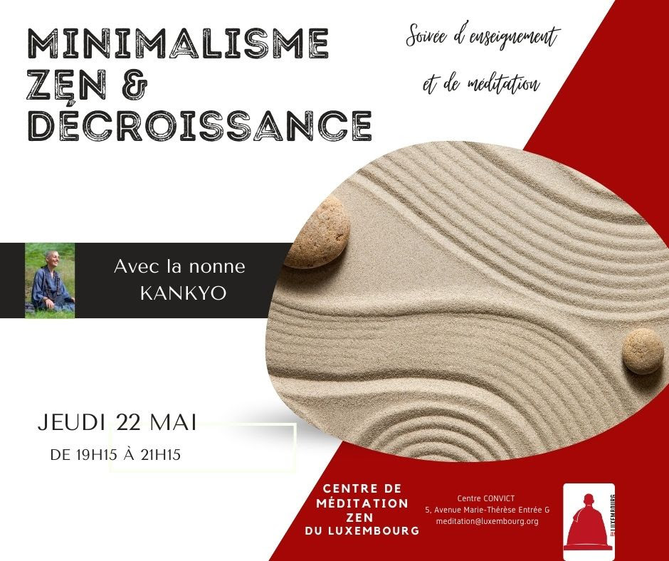Soirée d'enseignement et de méditation - Minimalisme zen et décroissance