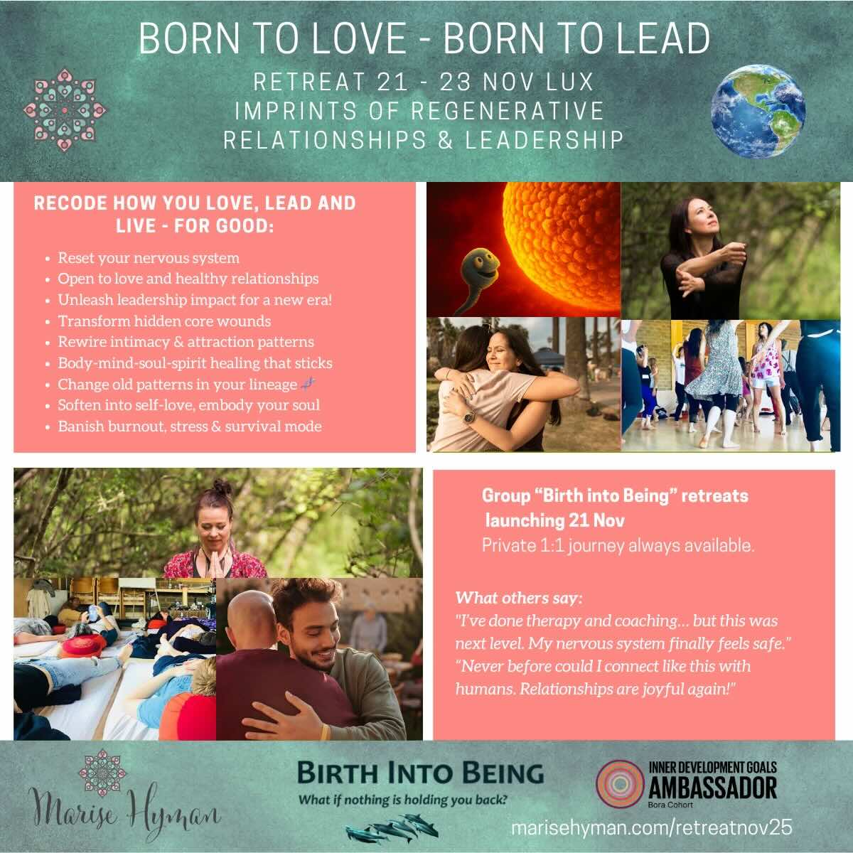 Born to Love, Born to Lead - IMPRINTS of Regenerative Relationships & Leadership RETREAT