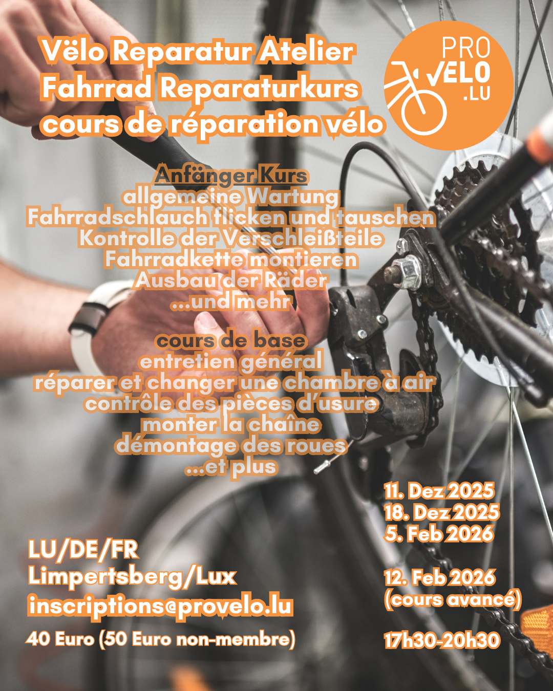 cours de réparation vélo - cours de base