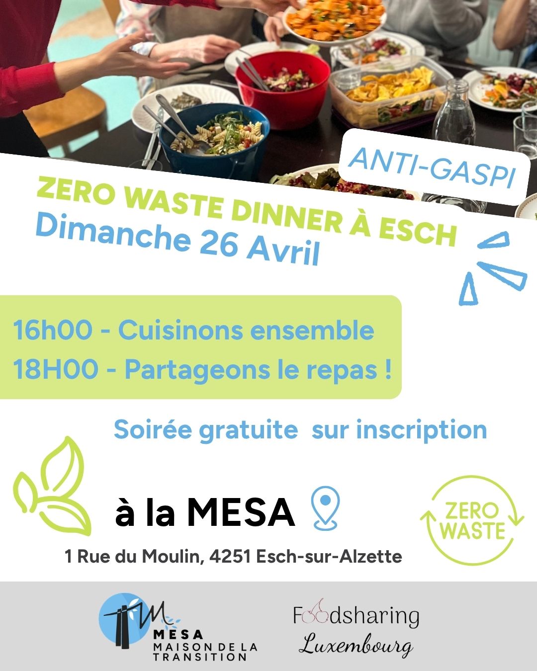 Repas Anti-Gaspi Foodsharing à Esch
