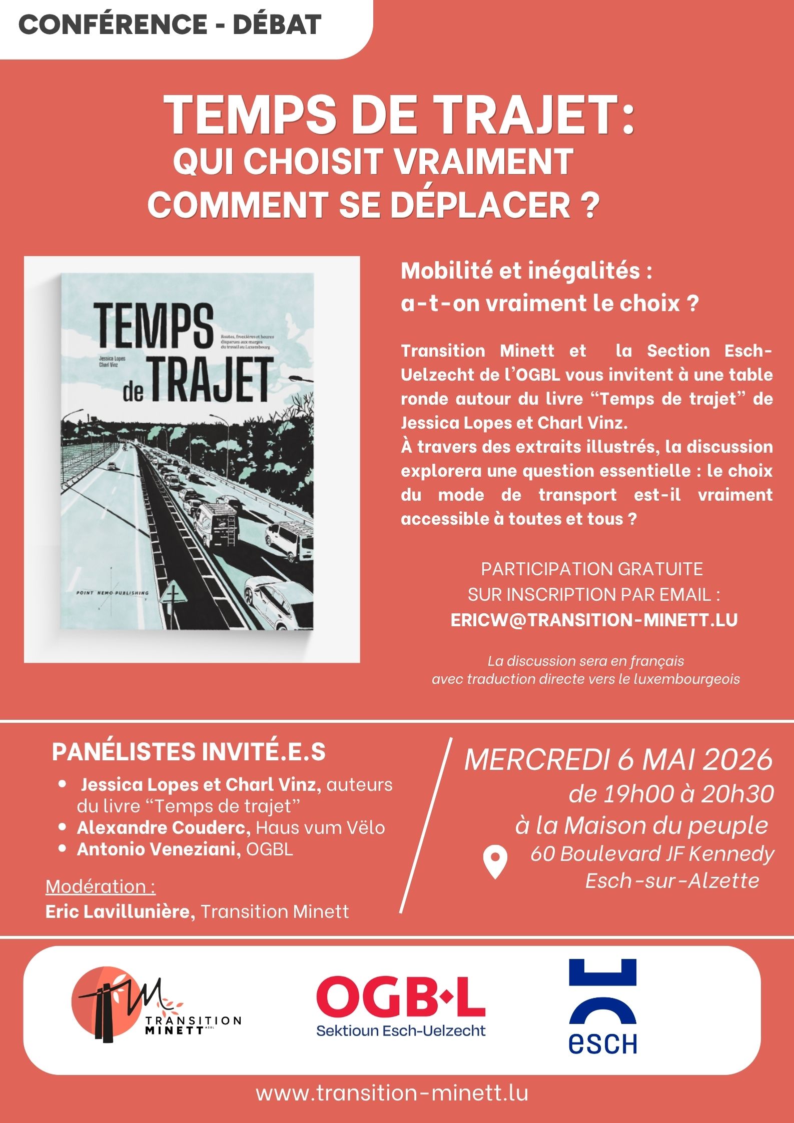 Conférence – débat : Temps de Trajet – Qui choisit vraiment comment se déplacer ?